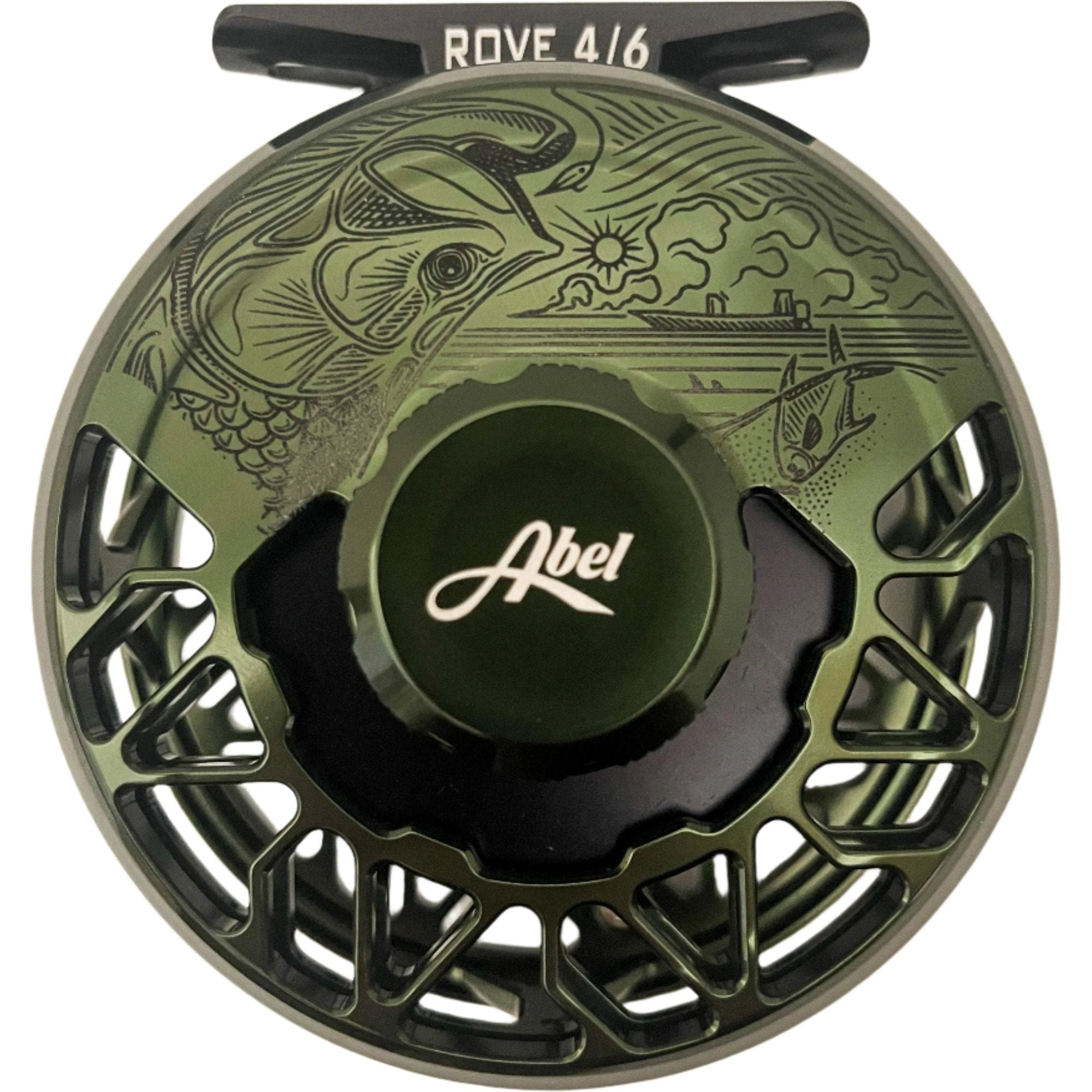 Abel Rove 4/6 Deep Green w/Deep Green Drag Knob & Rosewood Handle