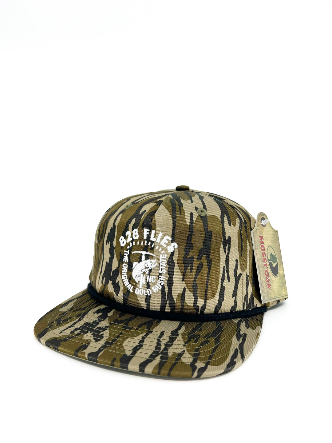 828 Trucker Hat - Mossy Oak Bottomland w/ Black Rope - Gold Rush(NEW)