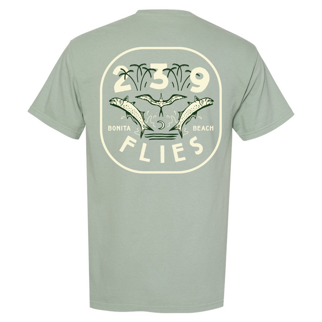 239 Flies X Bre Drake Pocket Tee Shirt - Stone Grey Tarpon