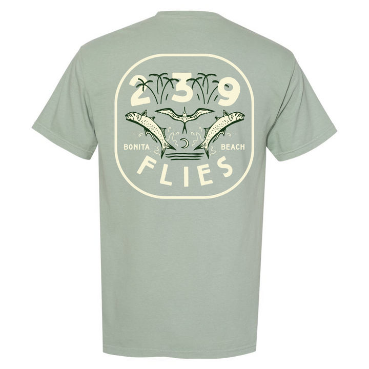239 Flies X Bre Drake Pocket Tee Shirt - Stone Grey Tarpon
