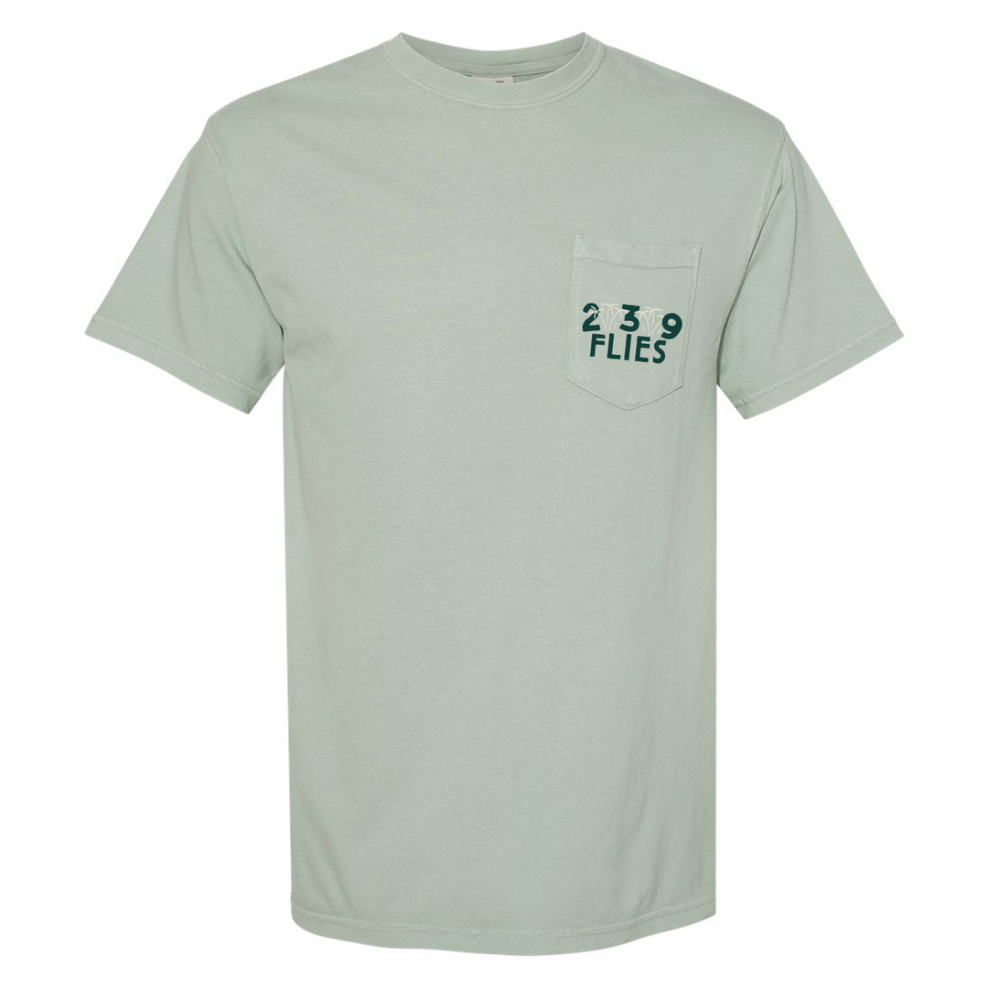 239 Flies X Bre Drake Pocket Tee Shirt - Stone Grey Tarpon