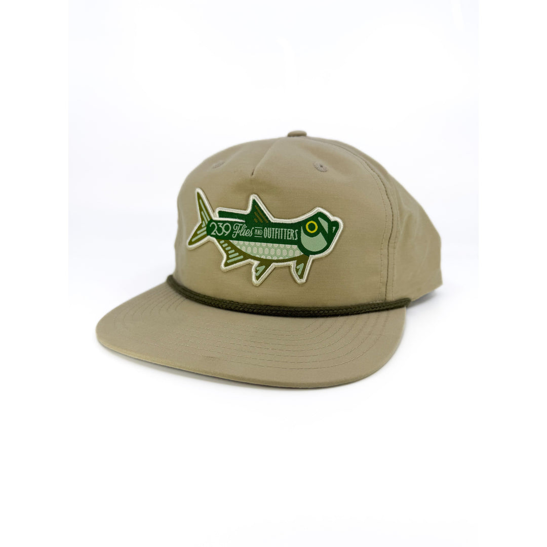 239 Pablo Escabarred Hackle Hat - "Flats Bill Revival" - Tarpon Tan