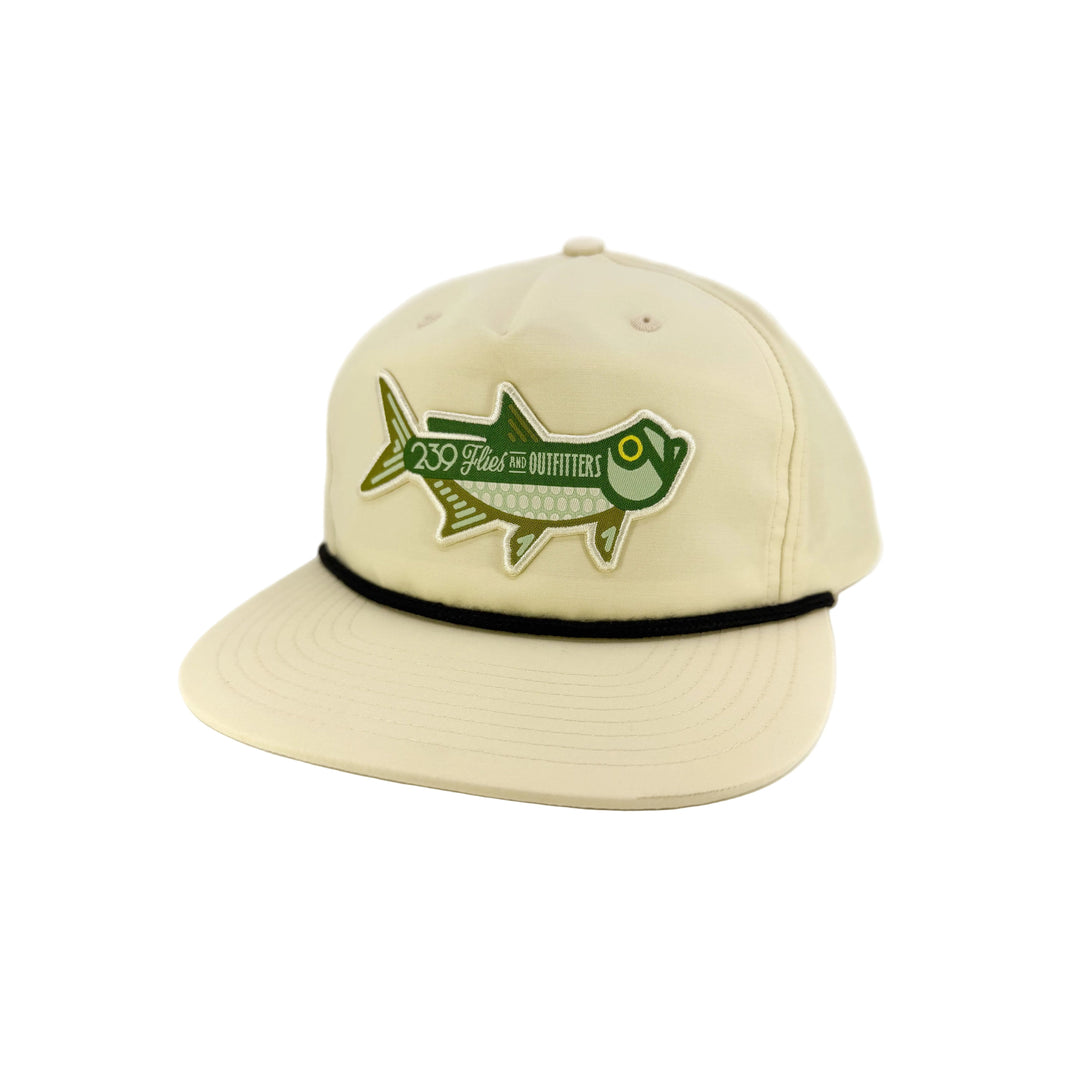 239 Pablo Escabarred Hackle Hat - "Flats Bill Revival" - Tarpon Cream