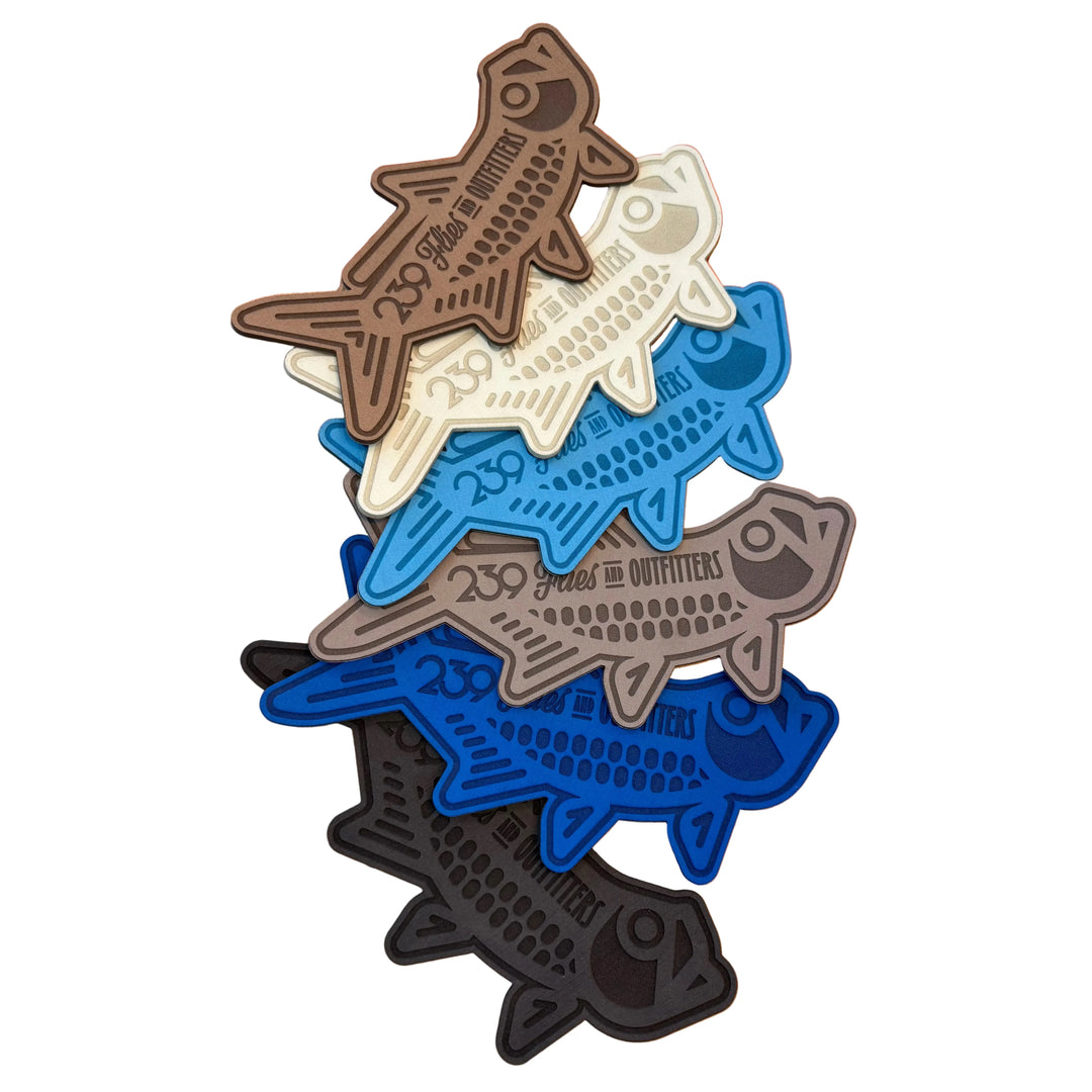 Set of 6 Colorful Tarpon Fly Patches for Boat or Yeti