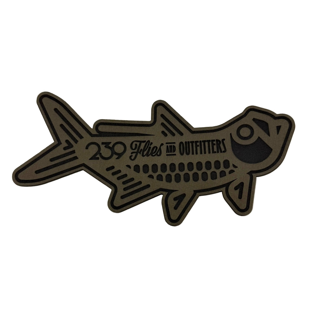239Flies Tarpon Fly Patch in Coyote Brown with Black Logo
