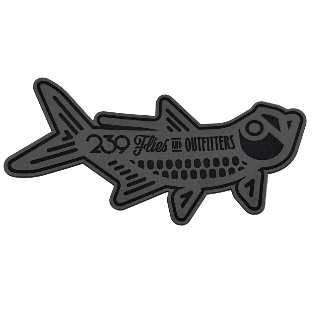 Black Vinyl Tarpon Decal with Mixed Font &