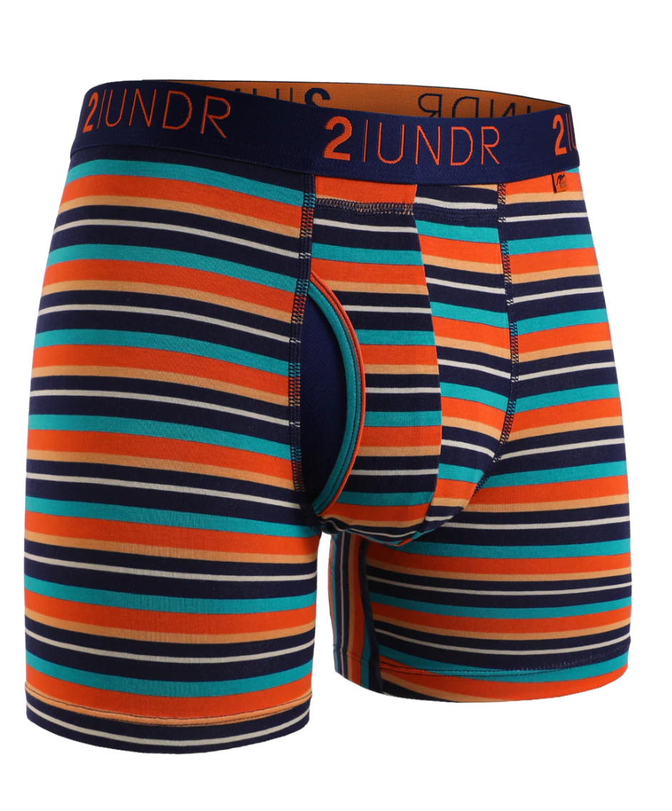 2UNDR - Swing Shift Boxer Brief 6" - Beach Stripe
