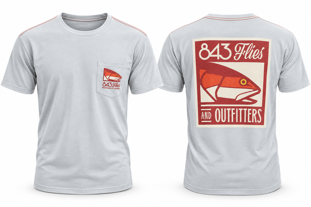 843 Flies Elevated Tee - Red Rum