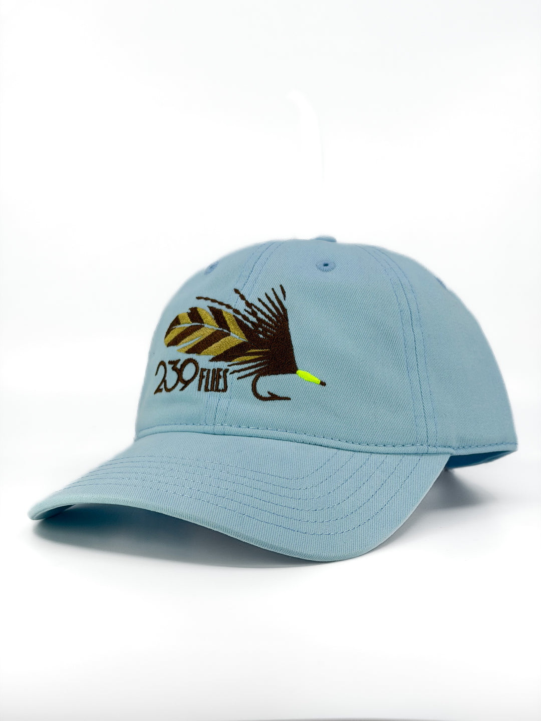 239 Flies Dad Hat -Feather Weight  - Baby Blue