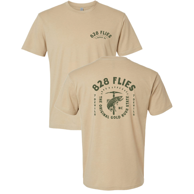 828 Flies X Tee Shirt Gold Rush 1 - Heather Tan