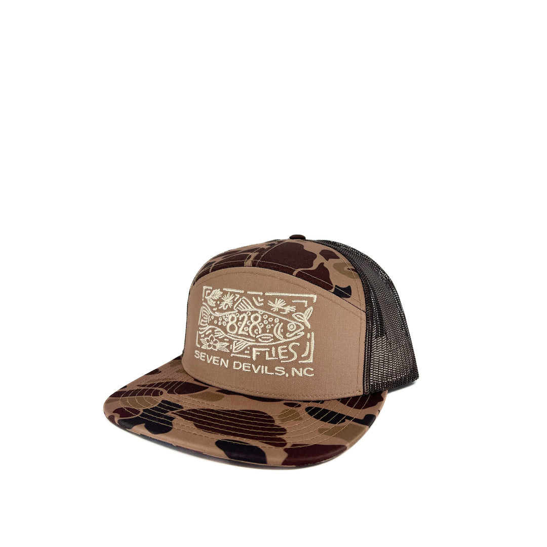 828 Trucker Hat - Duck Camo/Brown - Big Eyed Brown (NEW)
