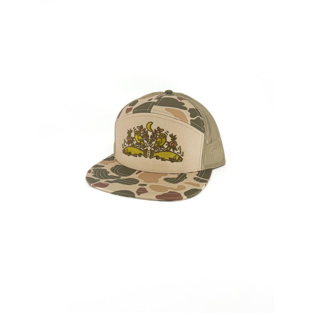 828 Trucker Hat - Harvest Duck Camo Sandstone - Midnight Hour (NEW)