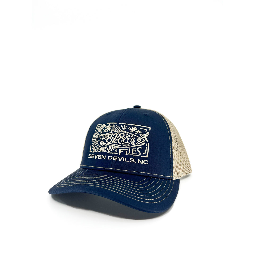 828 Trucker Hat - Navy/Dark khaki - Big Eyed Brown (NEW)