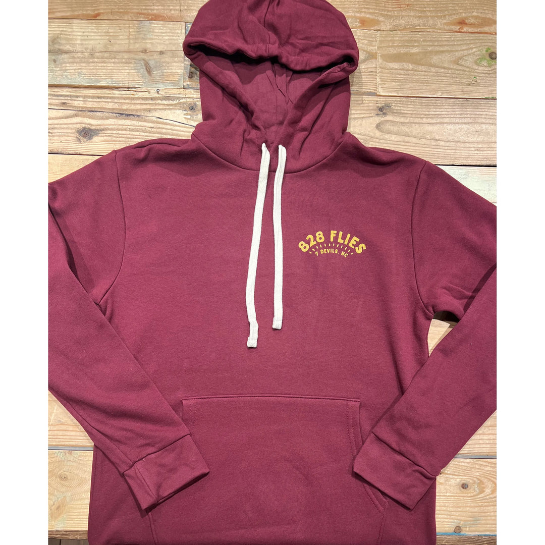 828Flies Sweatshirt Hoodie - Maroon w/Bre Drake Gold rush
