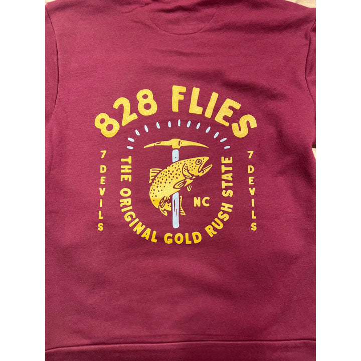 828Flies Sweatshirt Hoodie - Maroon w/Bre Drake Gold rush