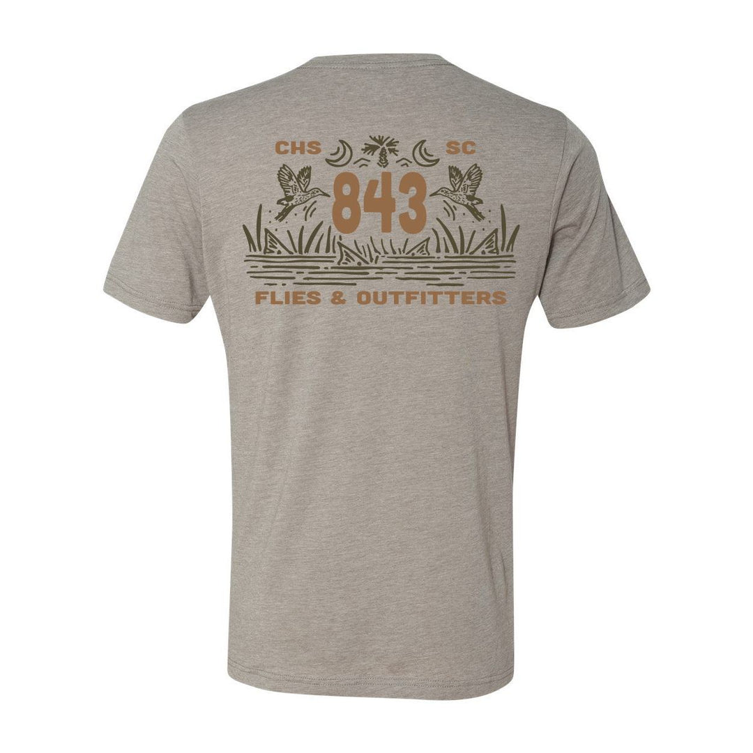 843 Flies X Bre Drake Tee Shirt - Oyster Bar