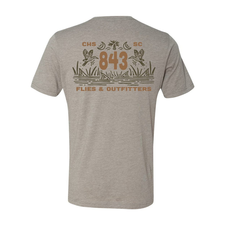 843 Flies X Bre Drake Tee Shirt - Oyster Bar