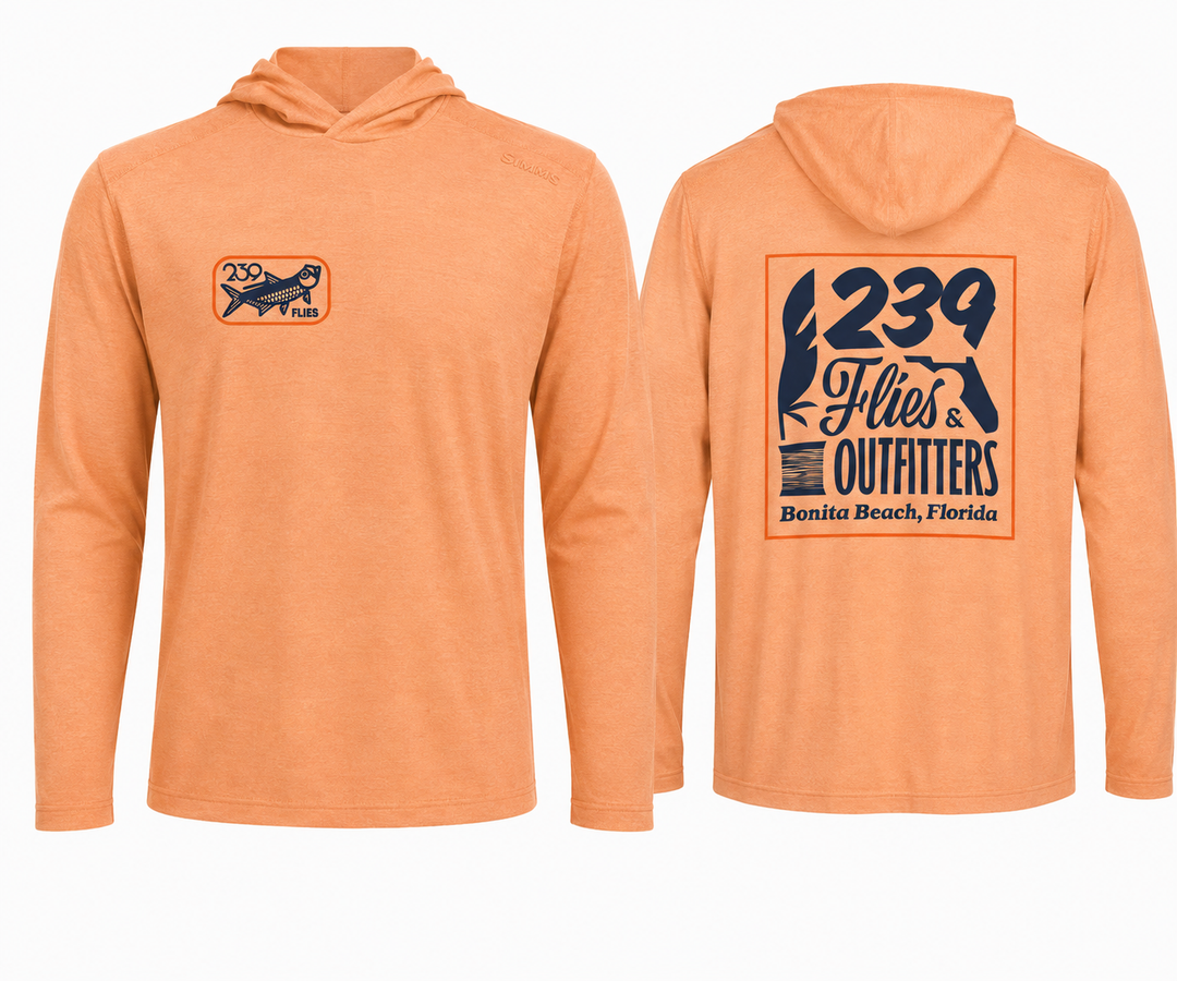 Orange Maple Heather Simms Solarflex Hoody front and back composite shot
