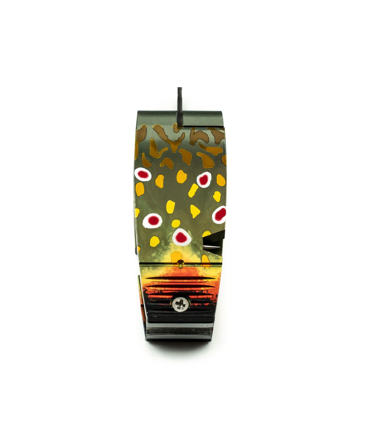 Abel Nipper with custom olive and gold fish egg pattern finish