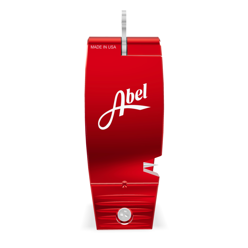 Red Abel fishing nipper with dual hook-eye cleaners and replaceable jaws