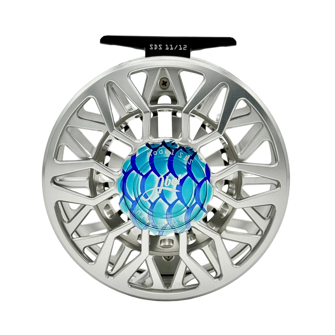 Abel SDS 11/12 - Platinum w/ Tarpon Drag Knob w/ Blue Handle (IN STOCK)