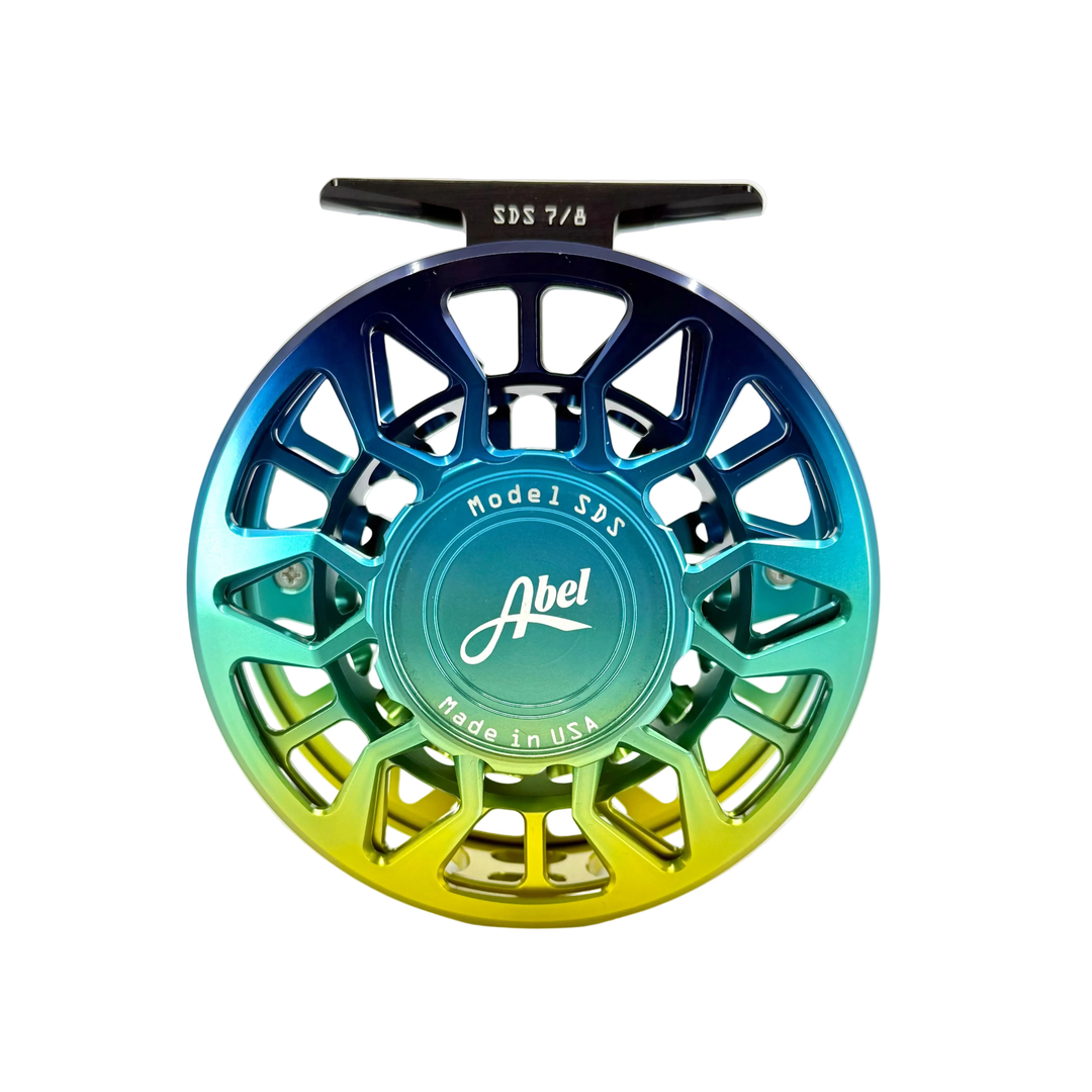 Front view of Abel SDS 7/8 reel showing &