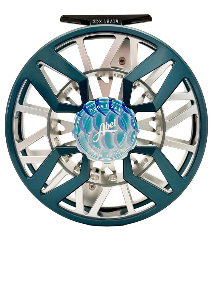 Abel SDX 12/14 - Ported Deep Blue/ Platinum w/ Classic Tarpon Drag Knob w/ Black Handle (NEW IN STOCK)