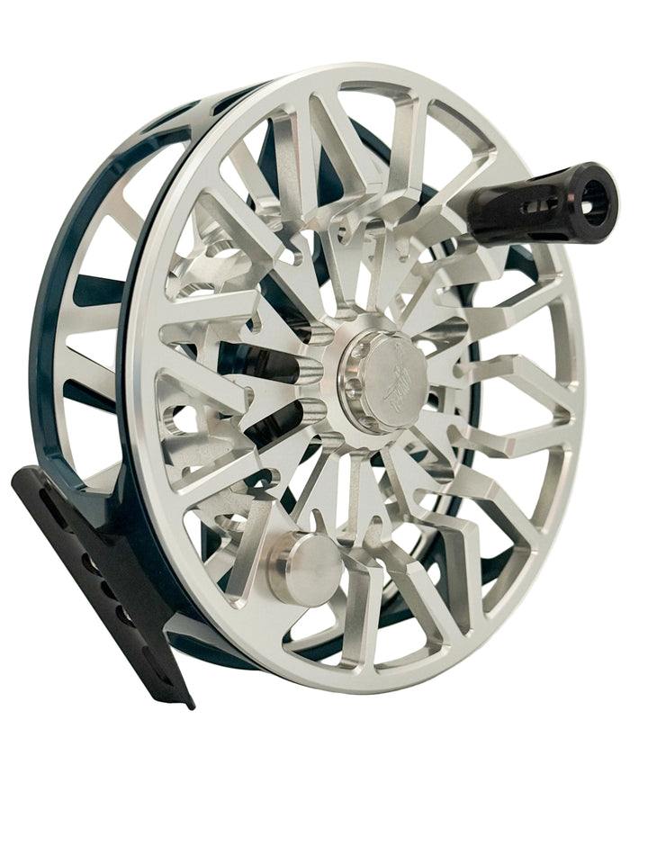 Abel SDX 12/14 - Ported Deep Blue/ Platinum w/ Classic Tarpon Drag Knob w/ Black Handle (NEW IN STOCK)