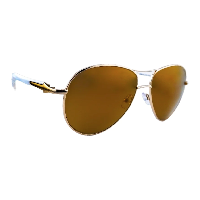Breakline - MUSTANG, White, Gold Lens (IN STOCK)