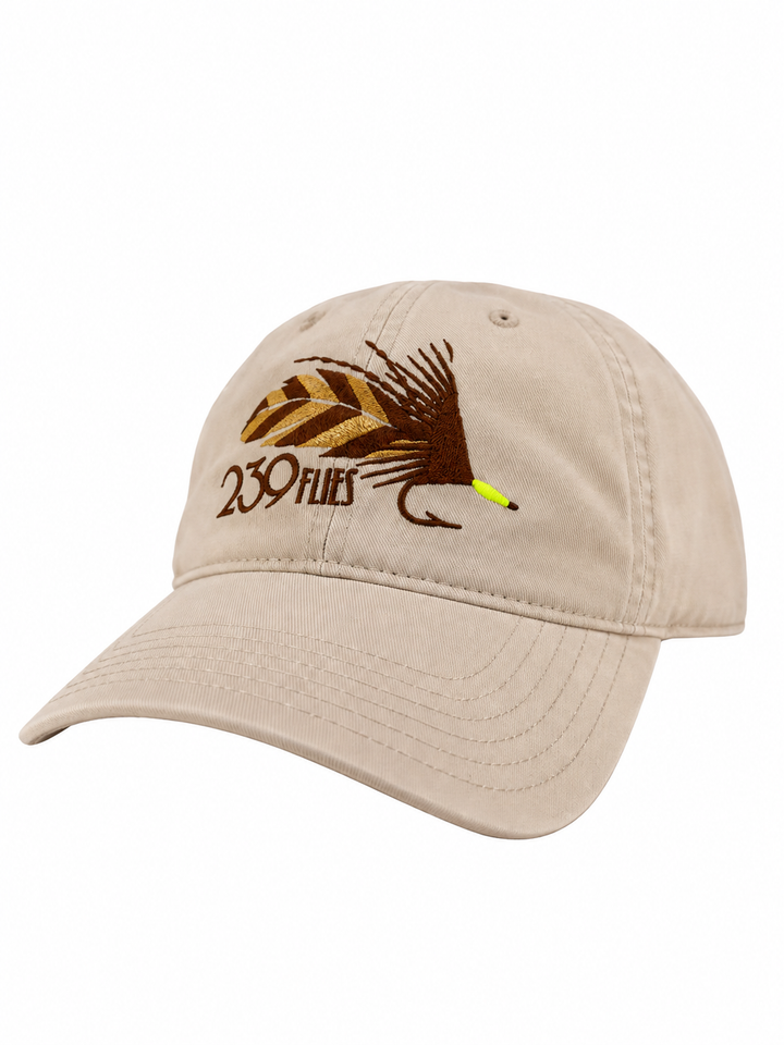 239 Flies Dad Hat - Feather Weight - Biege