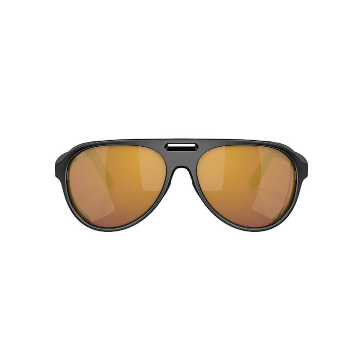 Costa Grand Catalina matte black aviator sunglasses with gold mirror polarized lenses