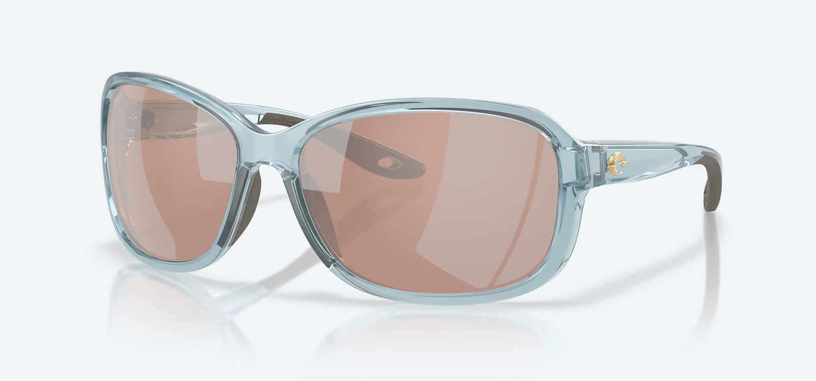 Costa Seadrift sunglasses in translucent silt blue with copper silver mirror lenses