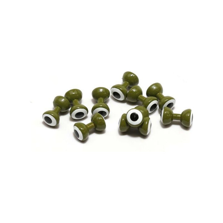 Olive green double pupil lead eyes for nymphs