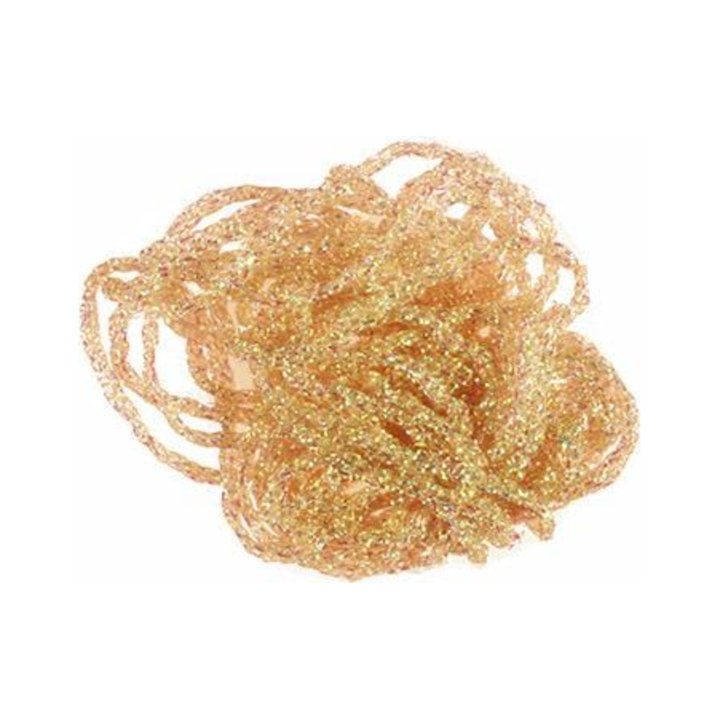 Gold peach shimmering diamond braid for fly tying