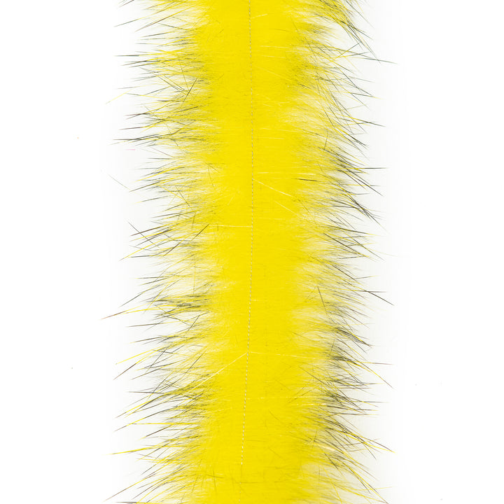 Bright yellow EP Bunny Brush on backing card with black-tipped guard hairs