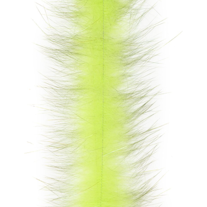 Neon lime green EP Bunny Brush with grayish undertones and shimmering flash fibers