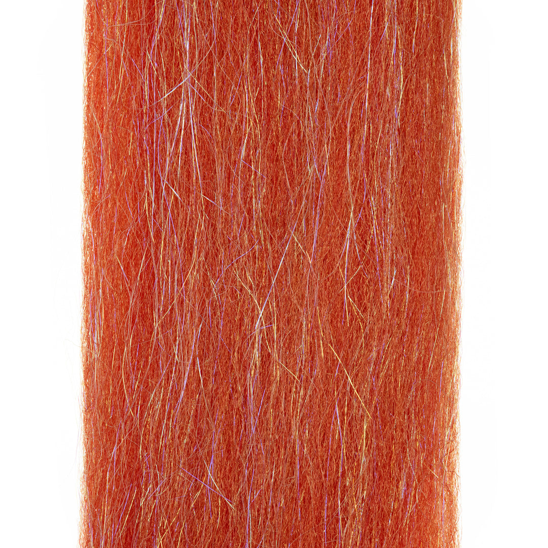 Bright orange EP SCULPT-A-FLY FIBERS 3-D with purple and gold iridescence
