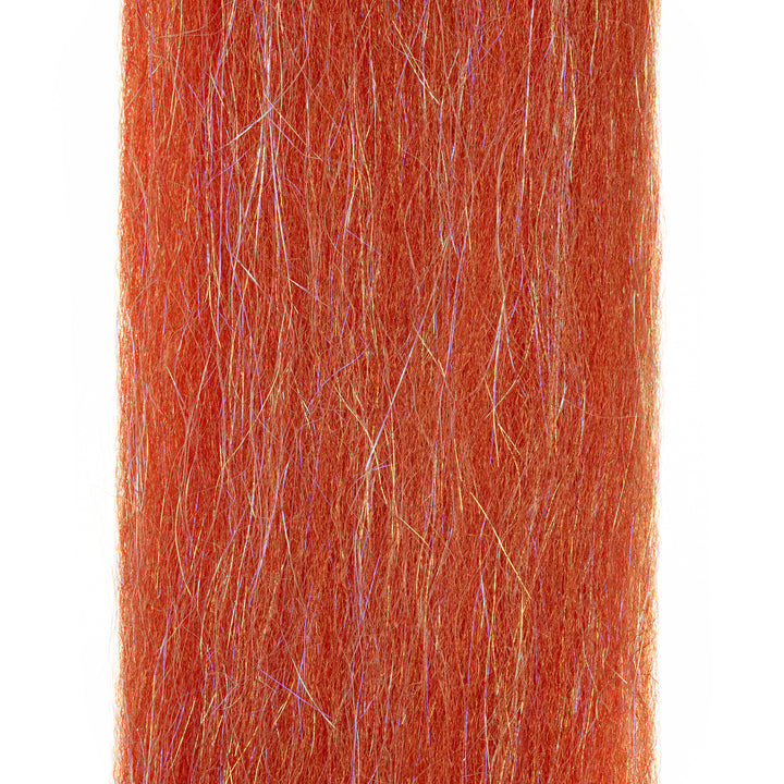 Bright orange EP SCULPT-A-FLY FIBERS 3-D with purple and gold iridescence