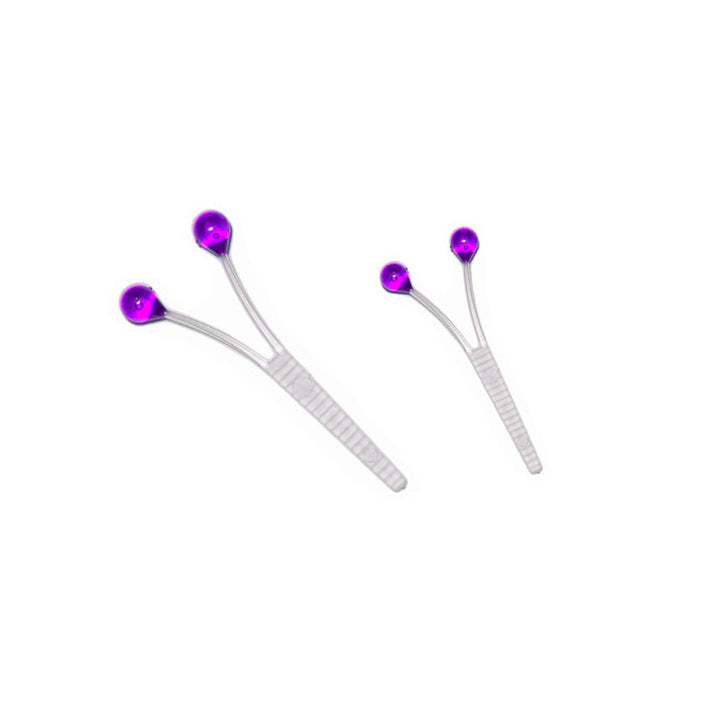 Hareline Easy Shrimp Eyes medium translucent purple fly eyes