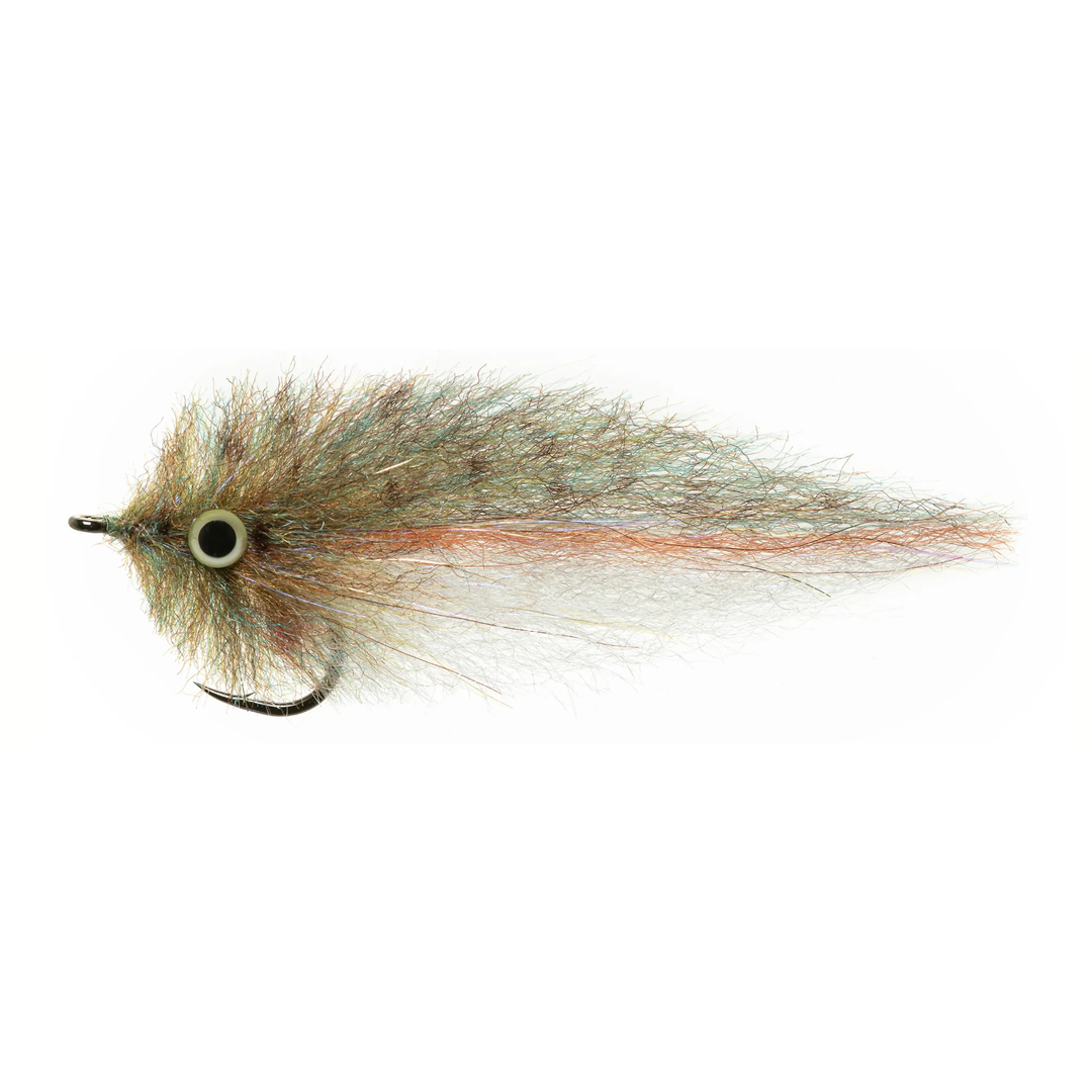 Enrico Puglisi H&amp;H half brush fly with brown olive teal fibers and orange spine