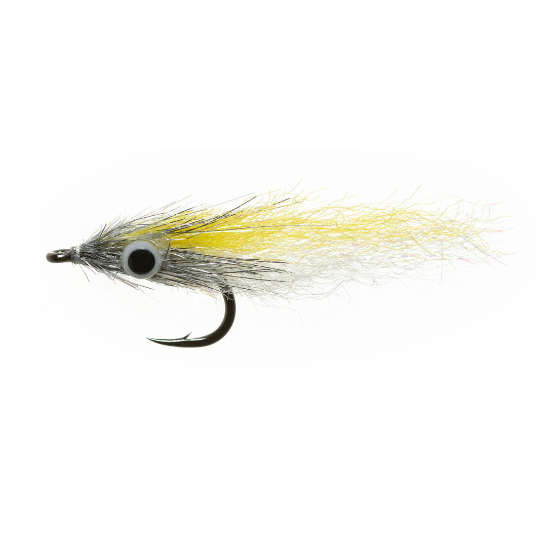 Yellow and white Enrico Puglisi Micro Minnow fly lure