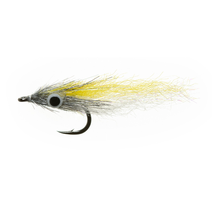 Yellow and white Enrico Puglisi Micro Minnow fly lure