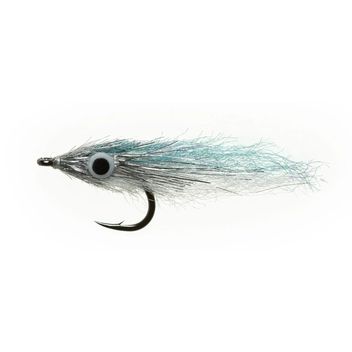Teal and white Enrico Puglisi Micro Minnow fishing fly