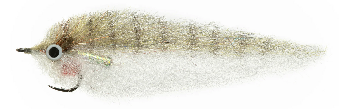 Enrico Puglisi Pinfish custom fly with silver tinsel body and black hook