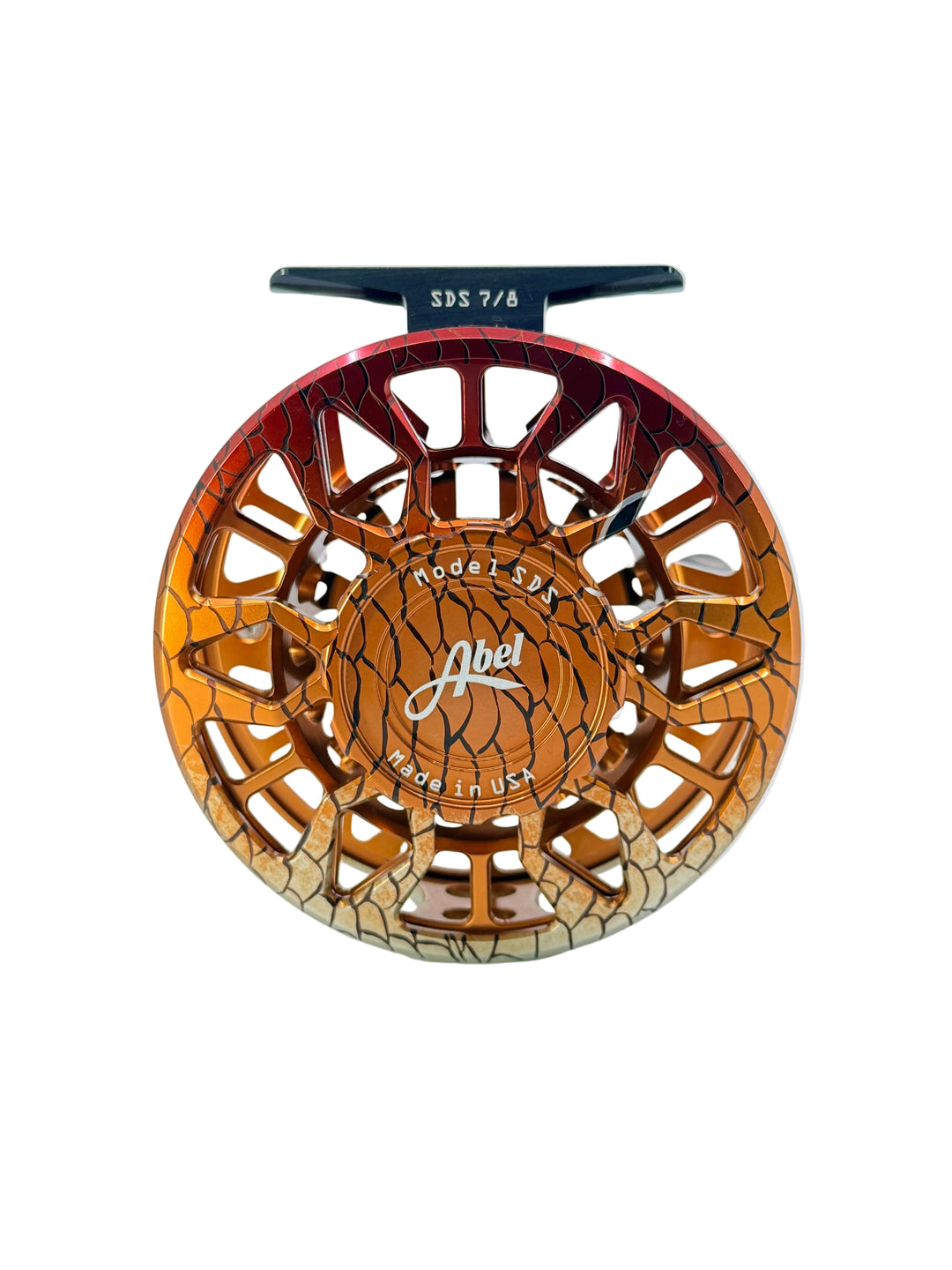 Abel Reels SDS 7/8 Ported- Redfish w/ Redfish Drag Knob &amp; Ebony Handle (IN STOCK)