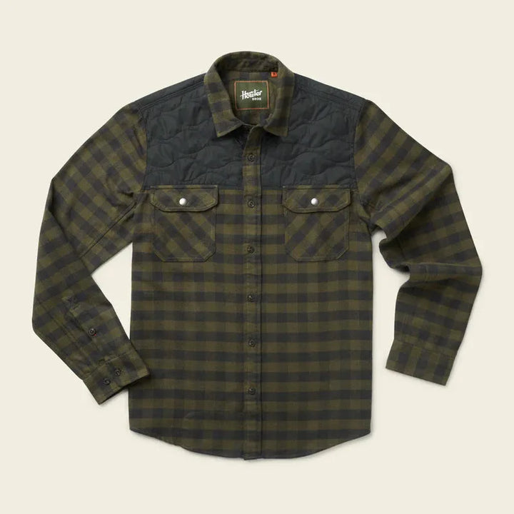Howler Bros- Quintana Quilted Flannel Cody Check: Antique Black
