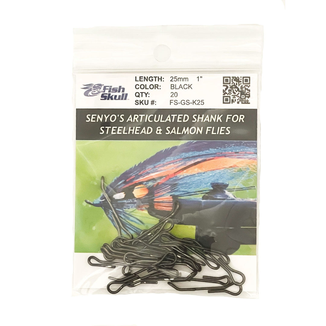 Fish-Skull black articulated shanks packaging with label