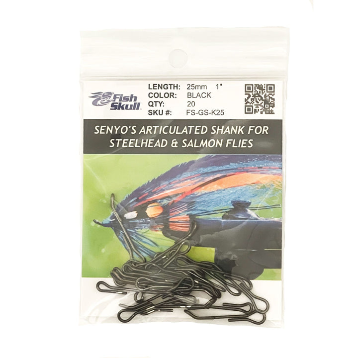 Fish-Skull black articulated shanks packaging with label