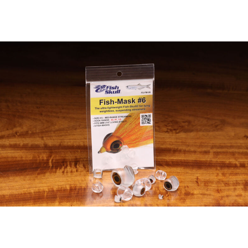 Hareline Fish Skull #6 fly tying masks for 6mm living eyes, clear plastic streamer jigs