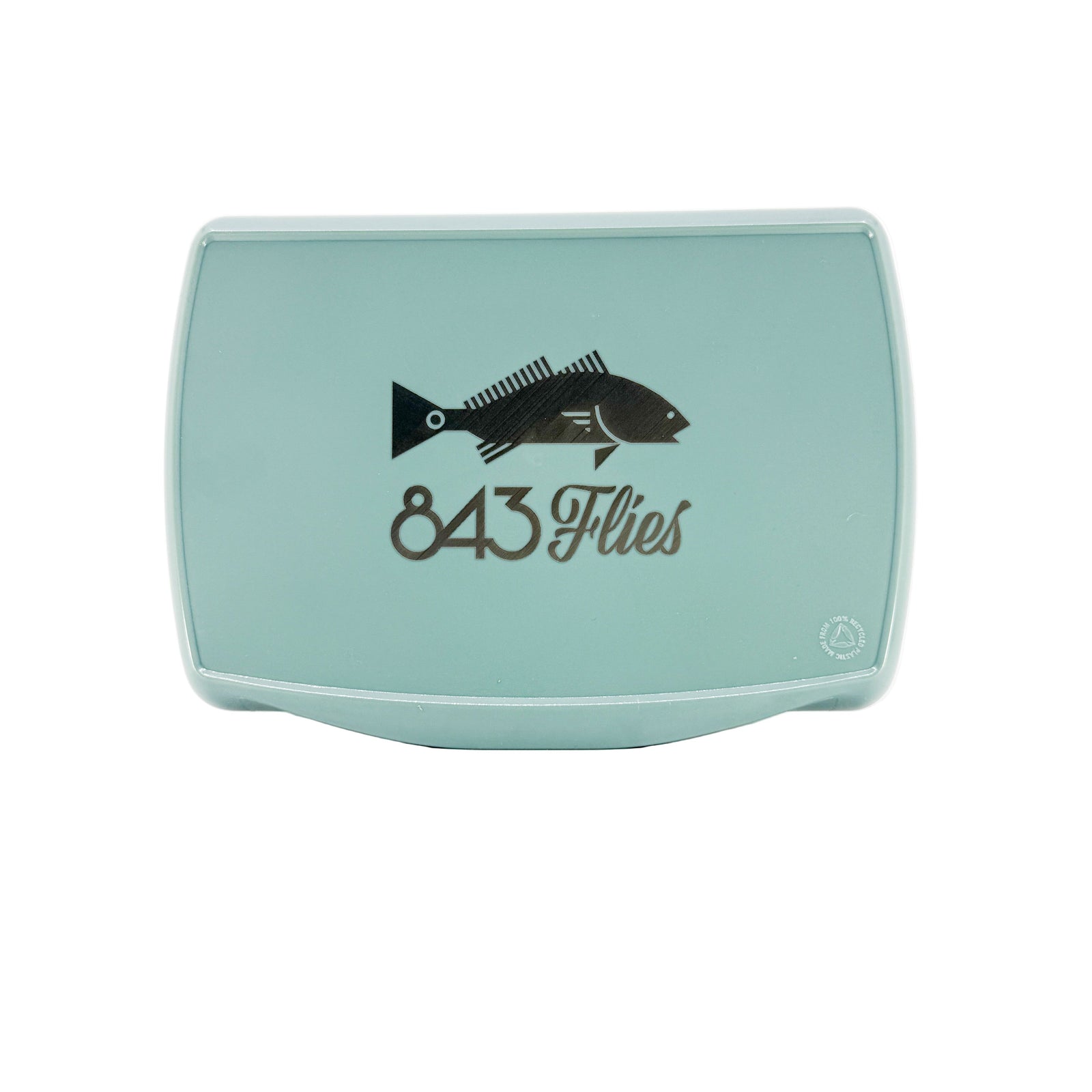 FishPond Tacky Pescador XL Fly Box front view with redfish graphic and 843 Flies logo